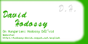 david hodossy business card